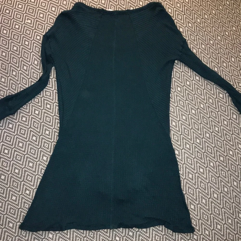 Free People Ventura Drippy Thermal Top Oversized Waffle Knit Long Sleeve Tee - Picture 8 of 8